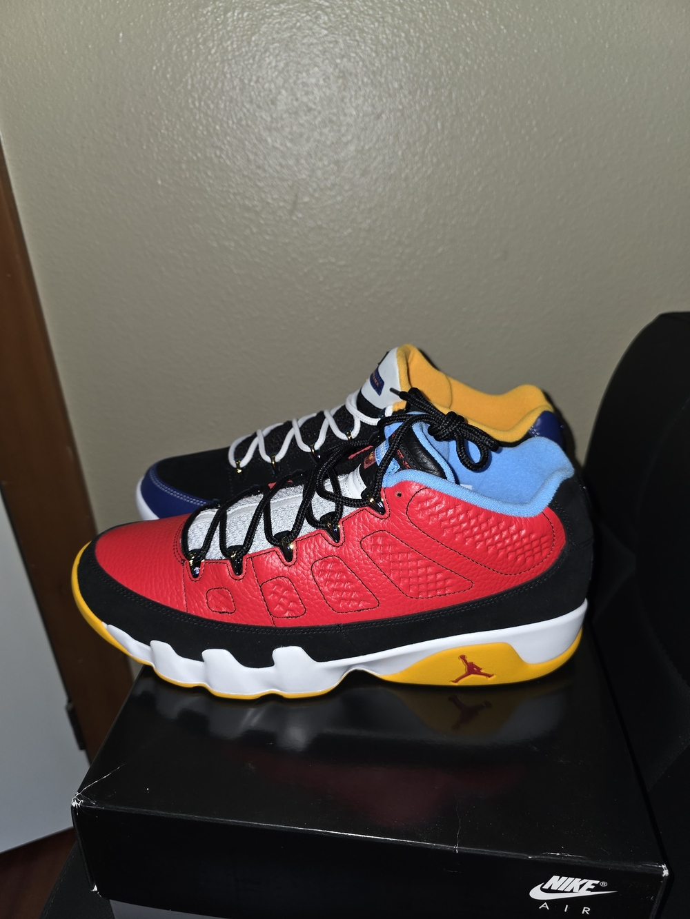 Jordan Men's Multi-Color Athletic Sneakers — Red/Blue/Yellow